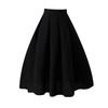 High-Waisted Midi Skirt - Spring & Autumn 2025 Versatile Hepburn Style A-Line Black Dress