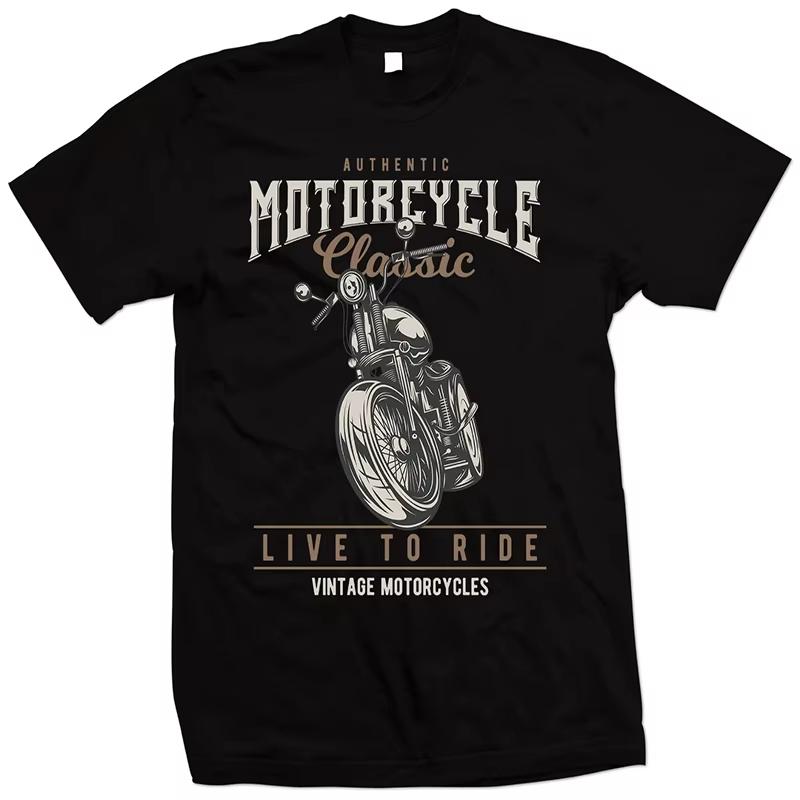 2026 new Classic Motorcycle Classic Motorcycle Style Tshirt Motorcycle Rider Tshirt Short Sleeve Casual Mens Tshirt S