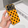Lucky Start Phone Case For iPhone 17 16 15 14 13 12 11 Pro Max 16E Gold Electroplated Glass Shell  Retro Heartbeat Cover