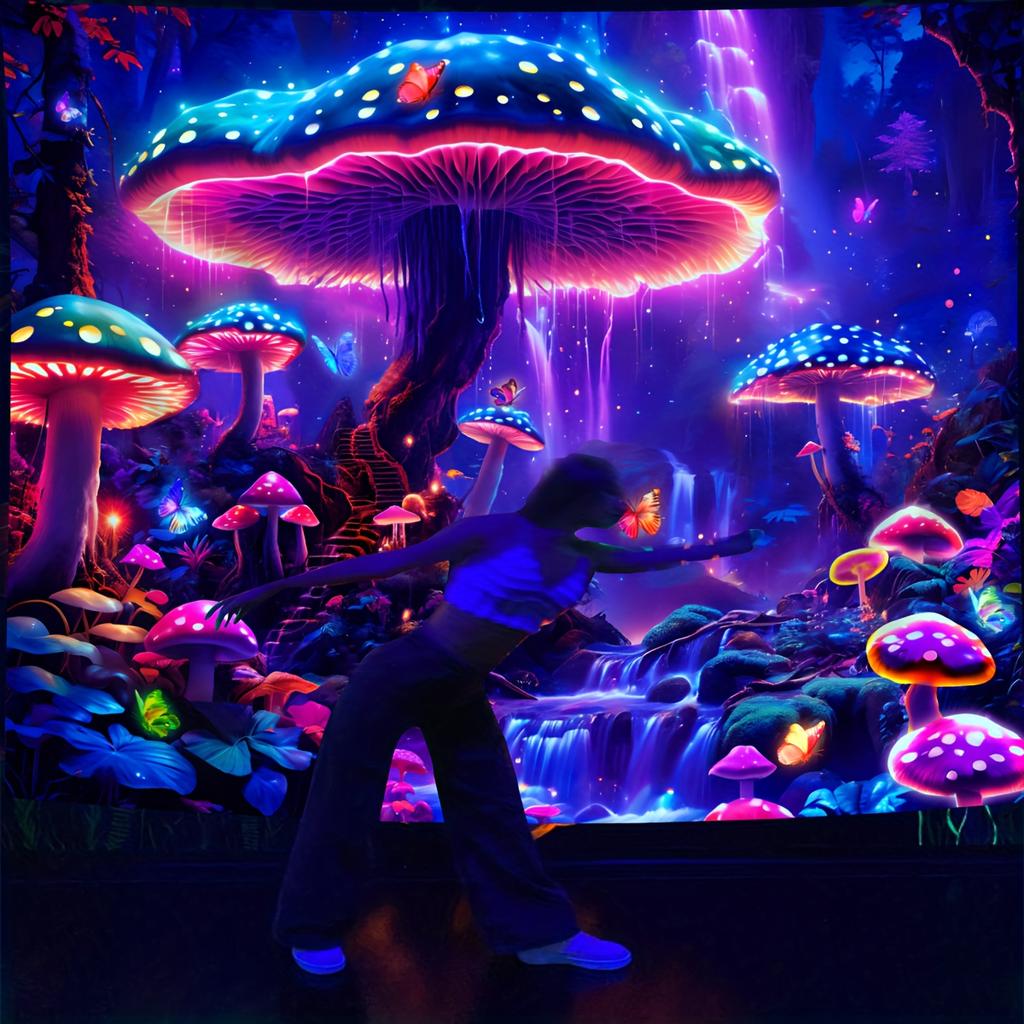 Magical Mushroom Forest Tapestry Perfect for Home Décor Adding a Touch of Fantasy and Vibrant Colors To Your Living Space