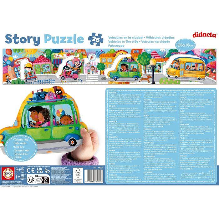 Panoramic Puzzle 26 Pieces : Story Puzzle : City Vehicles