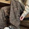 Autumn Winter Printed Casual Pants Men's Loose Straight Pants Niche Wide Leg Trousers