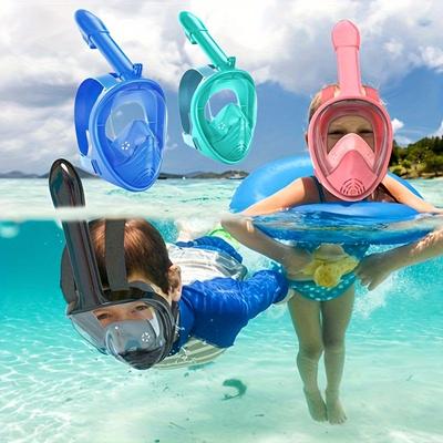 Maschera da Snorkeling Integrale per Ragazzi, con Innovativo Sistema Anti-Perdita, Attrezzatura da Snorkeling 180 Panoramica con Supporto per Fotocamera Rimovibile