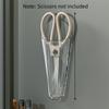 1pc No-Drill Wall-Mounted Scissor Holder - Multi-Functional PET Plastic Organizer for Scissors & Small Items, Transparent Design for Easy Visibility,