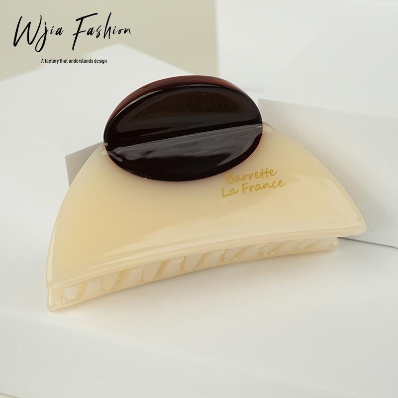 WJia Premium Thickened Semi-Circular Acetate Hair Claw Clip for Women