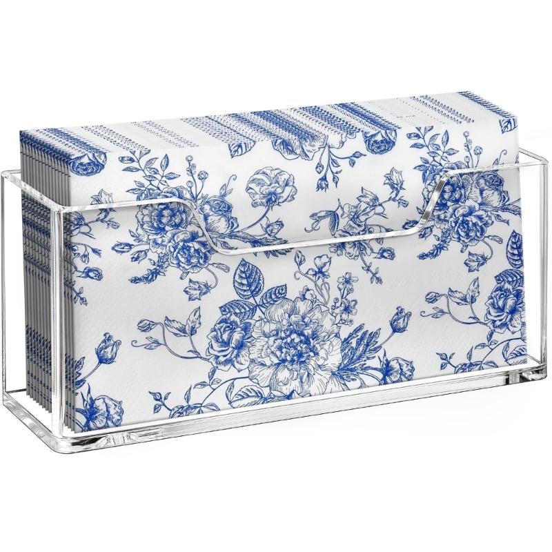 Clear Acrylic Napkin Organizers Stand With Space Saving Designs for Bathroom Kitchen Use