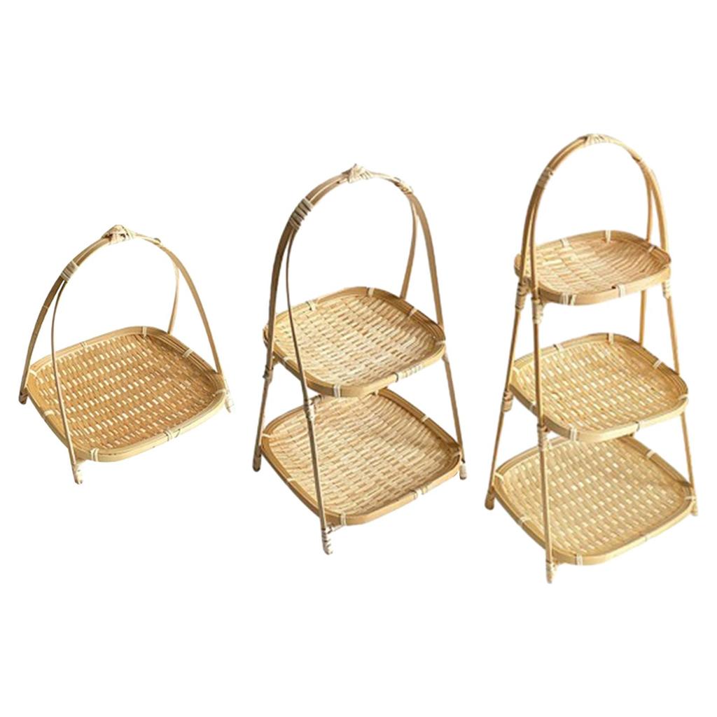 Bamboo Fruit Basket for Organizing Food and Bread in Living Room