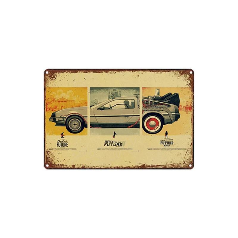 Zpátky do budoucnosti Slavný Sci-Fi Film Plechová cedule Kovová Železná deska Malba Retro Klasický Plakát Bar Ložnice Nástěnná Samolepka Umění Pl s