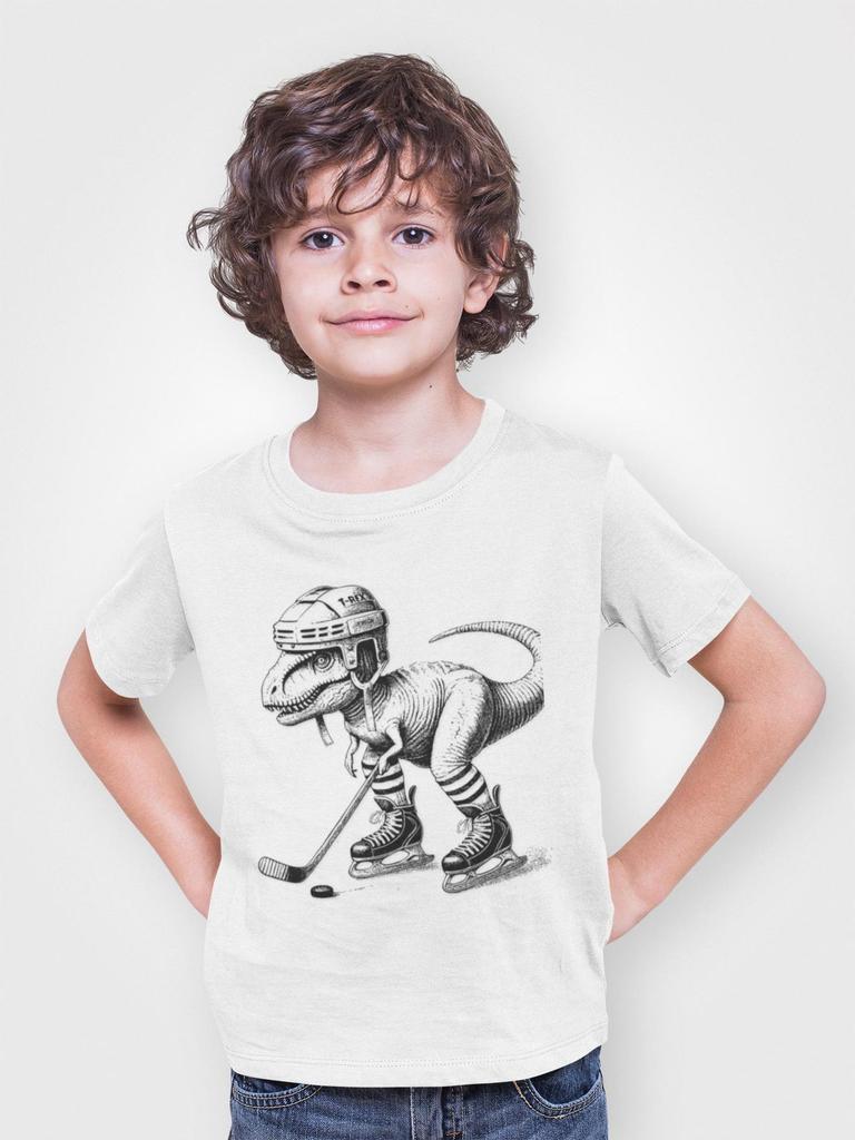 T-Rex Hockey Player Kids T-Shirt