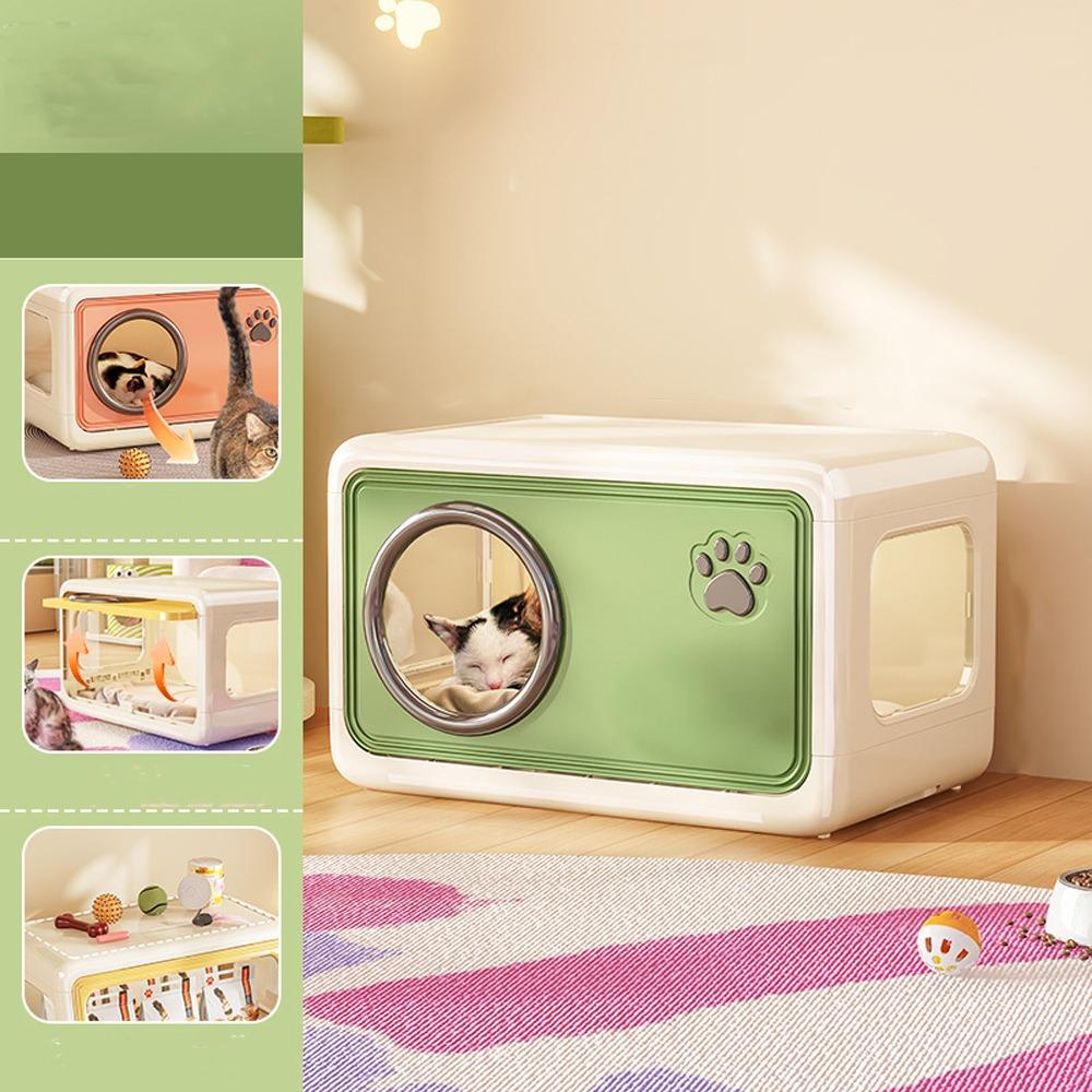 Ventilated Cat Shelter Double Layer Cat Sleep House Semi Enclosed Cat Bed  for Small Cat Dog