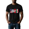 Men's Graphic Round Neck T-Shirt with Soccer Slogan for Casual Wear