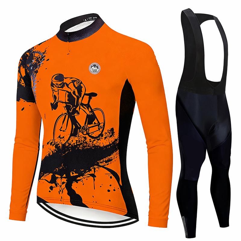 Team 2026 New Spring /Autumn Men Cycling Jersey Long Sleeve Set MTB Bike Clothing Maillot Ropa Ciclismo Racing Bicycle Clothes