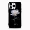 Luxury Case For Iphone 17 Pro Max White Rose Design Phone Case For IPhone 16 Plus 15 14 13 12 11 17Air Soft Black Back Cover