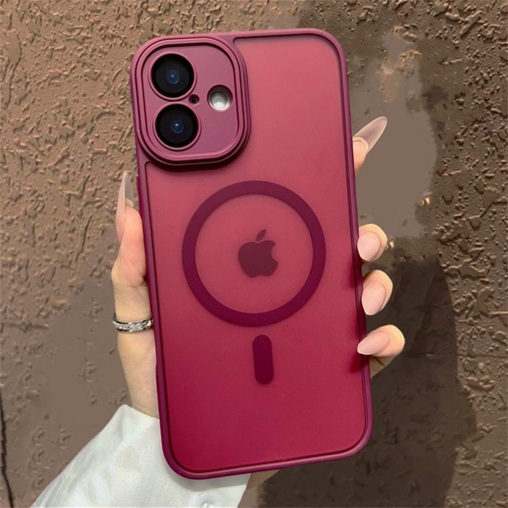 

For iPhone 17 16 15 14 13 12 Pro Max Plus Magnetic Armor Shockproof Case Matte Translucent Magsafe Wireless Charge cover For iphone 13 Pro