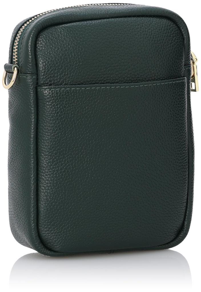 Shrunken leather vertical mini shoulder bag