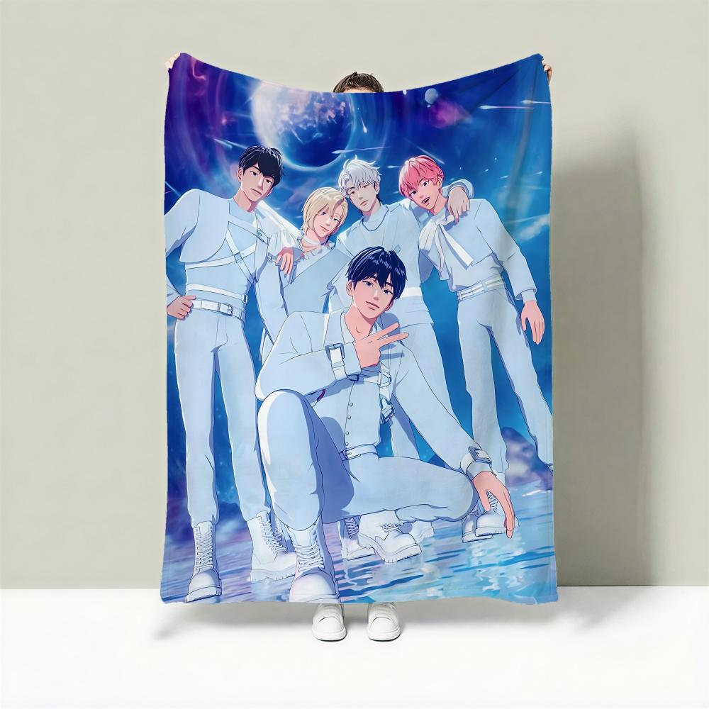 

Kpop P-PLAVE Throw Lightweight 240g Flannel Blanket Soft Skin-friendly for Summer Cooling 75cmx90cm