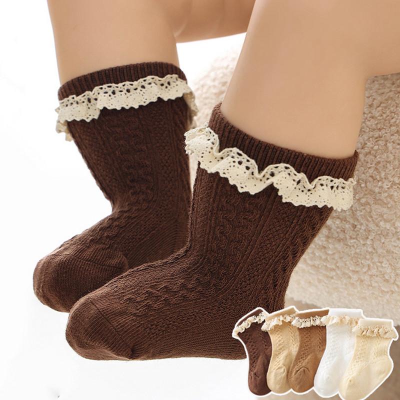 0 to 3 Years Toddler Baby Girls Princess Socks Spring Autumn Clothes Lace Trim Socks Baby Clothing