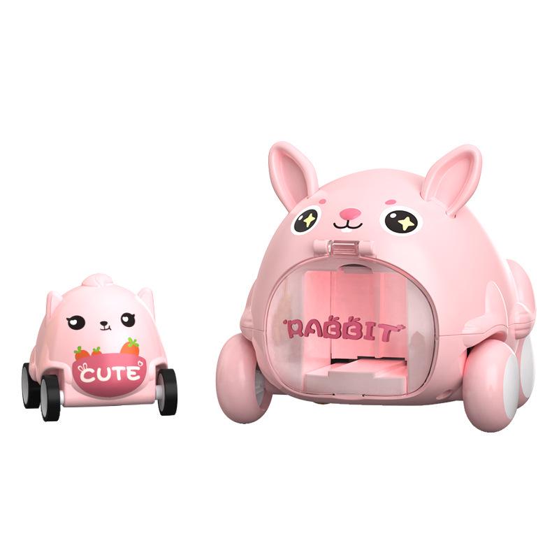 In Stock Cartoon Catapult Inertial Toy Car - Cute Pet Shape for Kids, Ideal Kindergarten Gifts