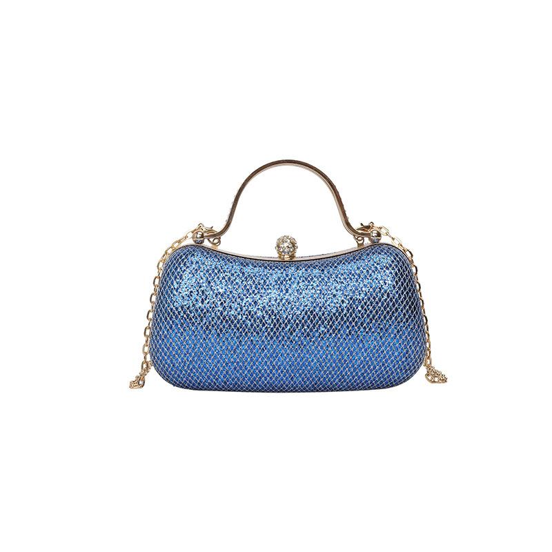 1pc New Fashion Chain Handbag Banquet Shoulder Slung Small Unique Handbag Gold Bag Dinner Bag Storage Bag