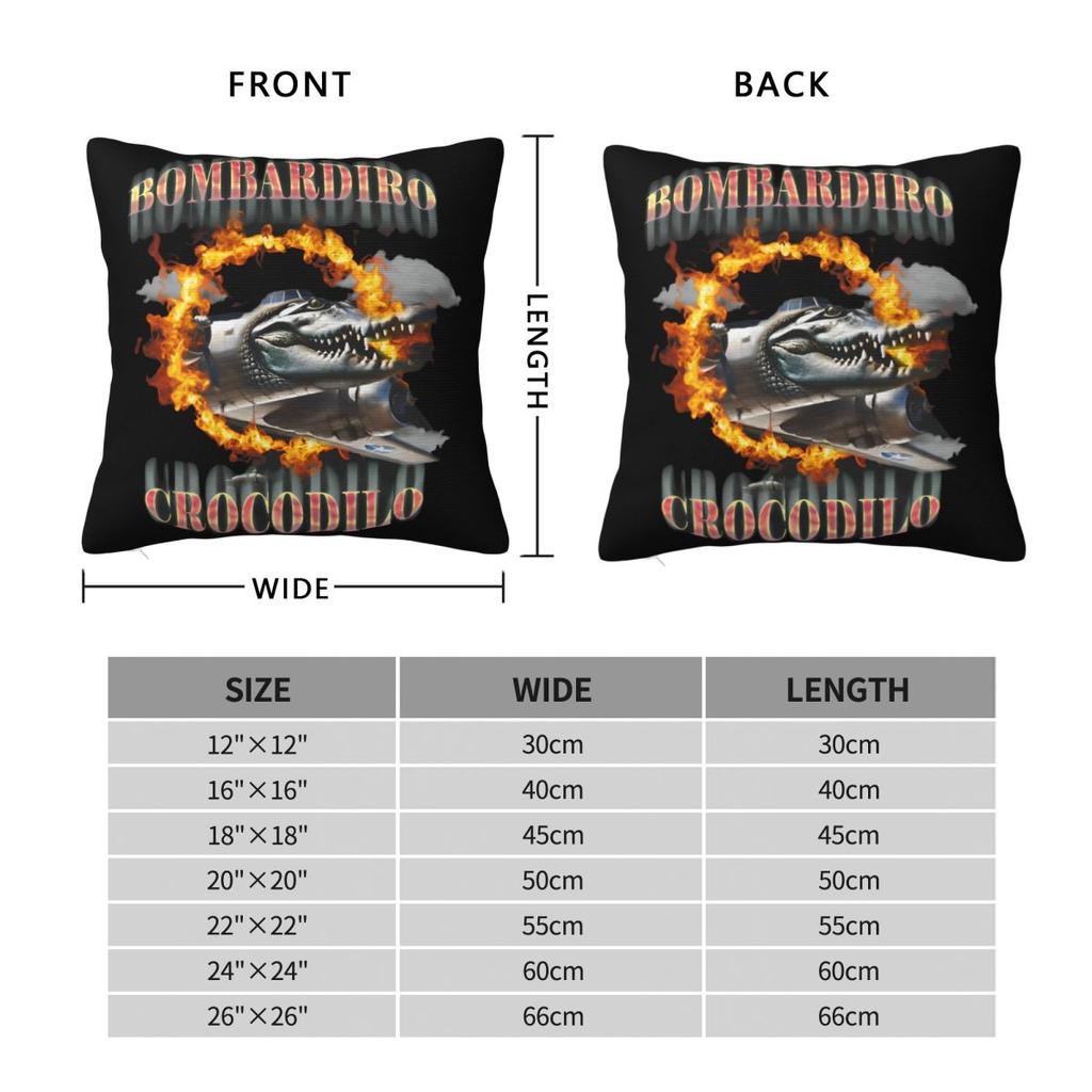 Bombardiro Crocodilo Anime Pillowcase Polyester Cushion Cover Decor Italian Meme Brainrot Pillow Case Cover Home