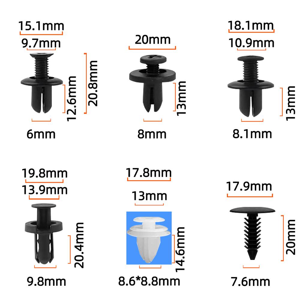 100PCS Universal Car Fivela Plástico Fixo Fivela Prendedor