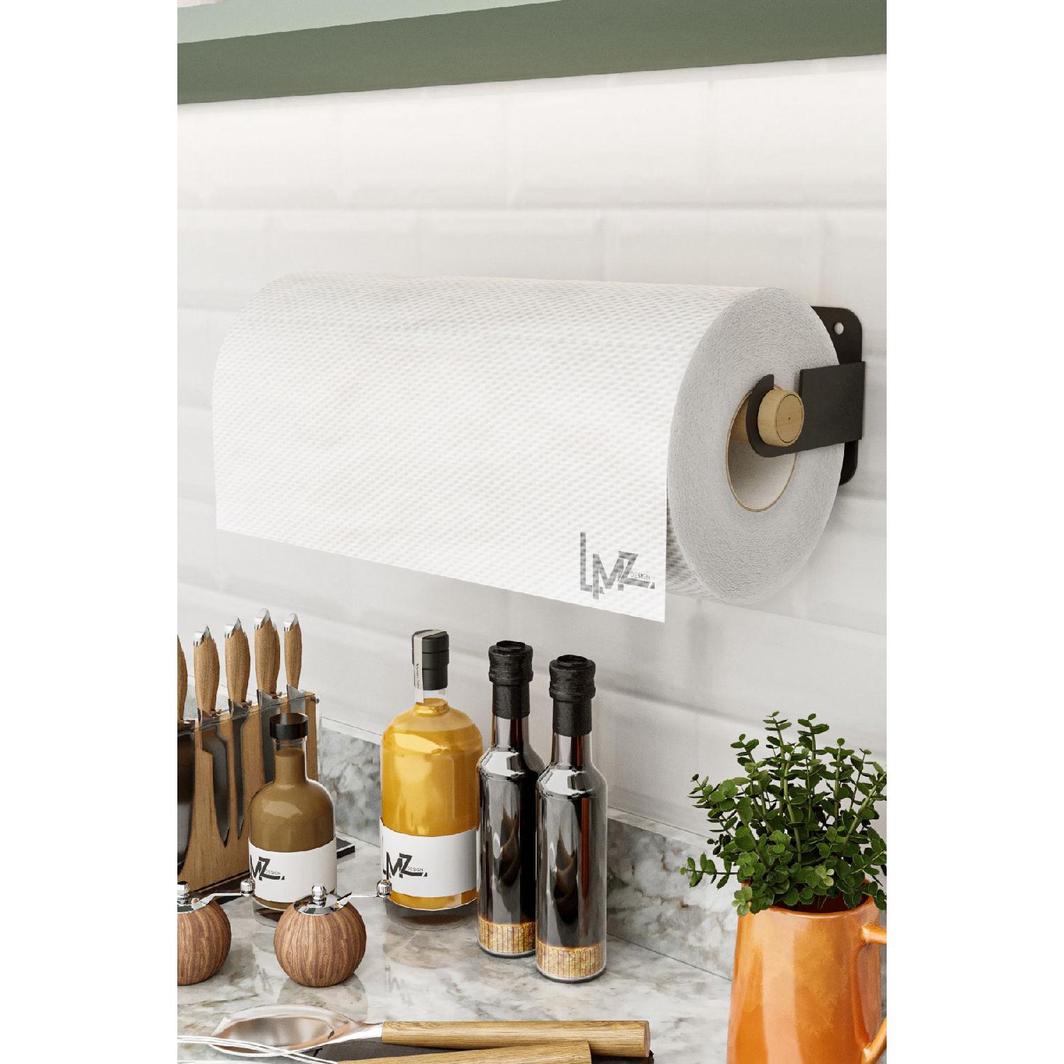 

Wooden Bar Modern Roll Paper Towel Holder Hanger Napkin Holder Paper Towel Rack чорний