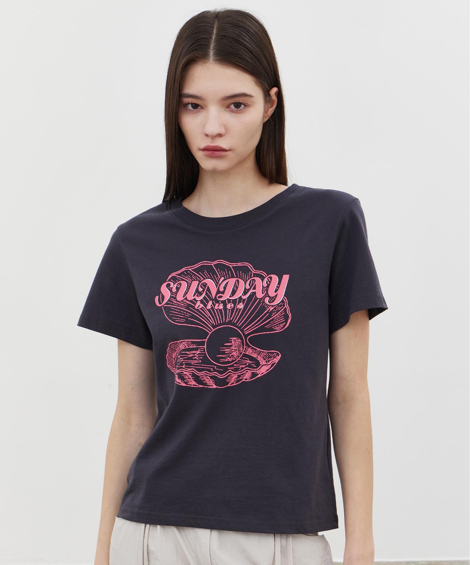 Itove Seoul Pearl Oystor T-Shirt Ch Ch(Charcoal)/S