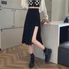 Side-slit Skirts Women High Waist Korean Fashion A-line Skirt Summer Elegante All-match Bottoms Streetwear Plus Size Female Clothes