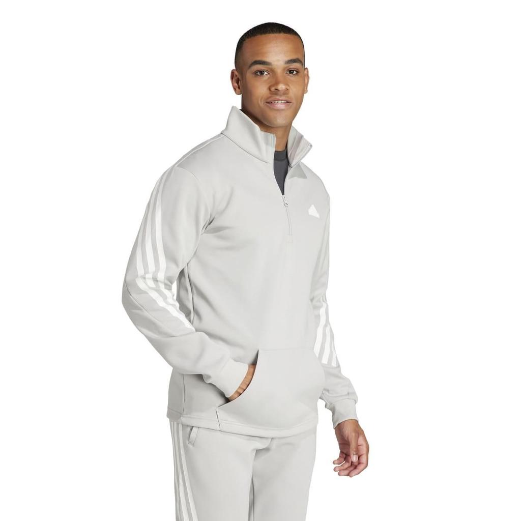 Adidas Mens Future Icons Striped Half Zip Sweatshirt