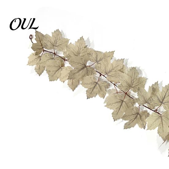 Flexible Rattan Foliage Artificial Fall Maple Leaf Garland, 3.3FT Bendable Autumn Vine, Leaves Vine Plant Decor for Thanksgiving Halloween Indoor