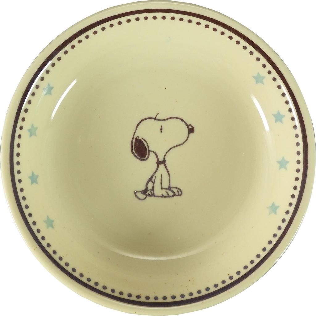 PEANUTS Snoopy Pasta Plates of Curry Diameter x 4cm Microwave and Dishwasher Safe Mino Yamaka Made in (Set 3), Plates, 21.5cm Depth, (Vintage Series),