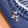 Fashion 925 Sterling Silver Jewelry Butterfly Crystal Pendant Necklaces