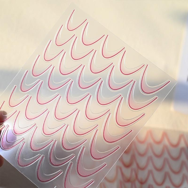 12 Sheets Self-Adhesive Nail Decals French Tip Nail Stickers Nails Art Decorations French Line Nails Art Stickers