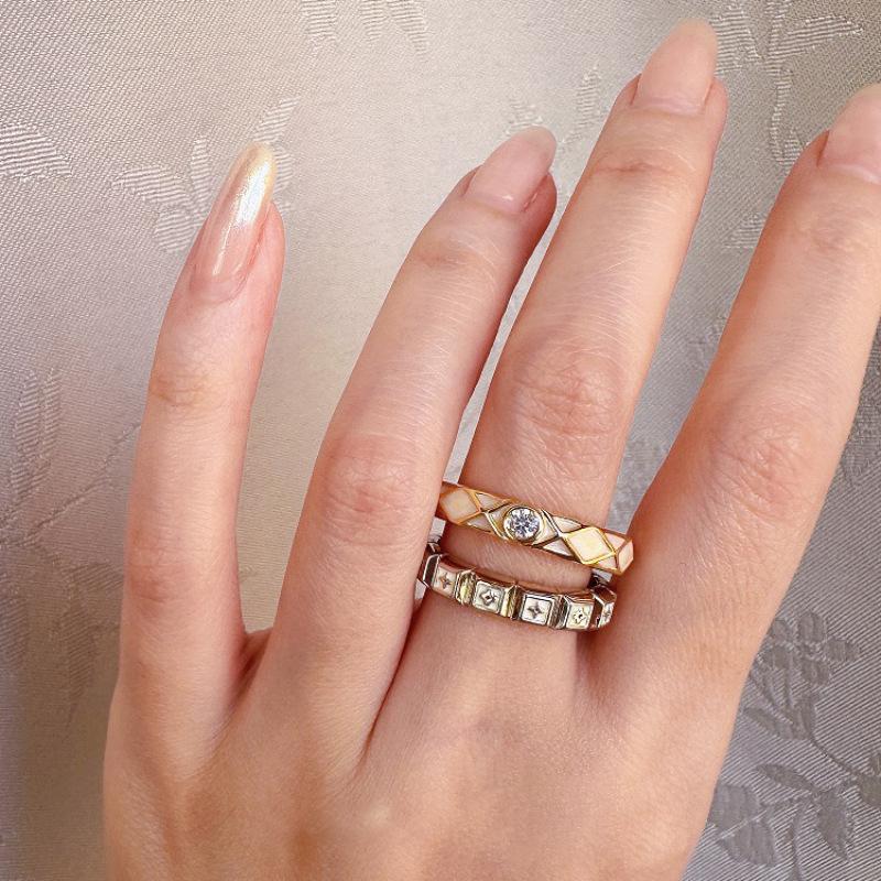 Fashionforward Color Morandi Enamel Ring For Women Modern And Chic Style Adjustable
