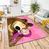 Russian animation Masha and the Bear Fairy Tale Cartoon Carpet Soft Home Living Room Bedroom Door Mat Outdoor Picnic Ground Mat rug T5