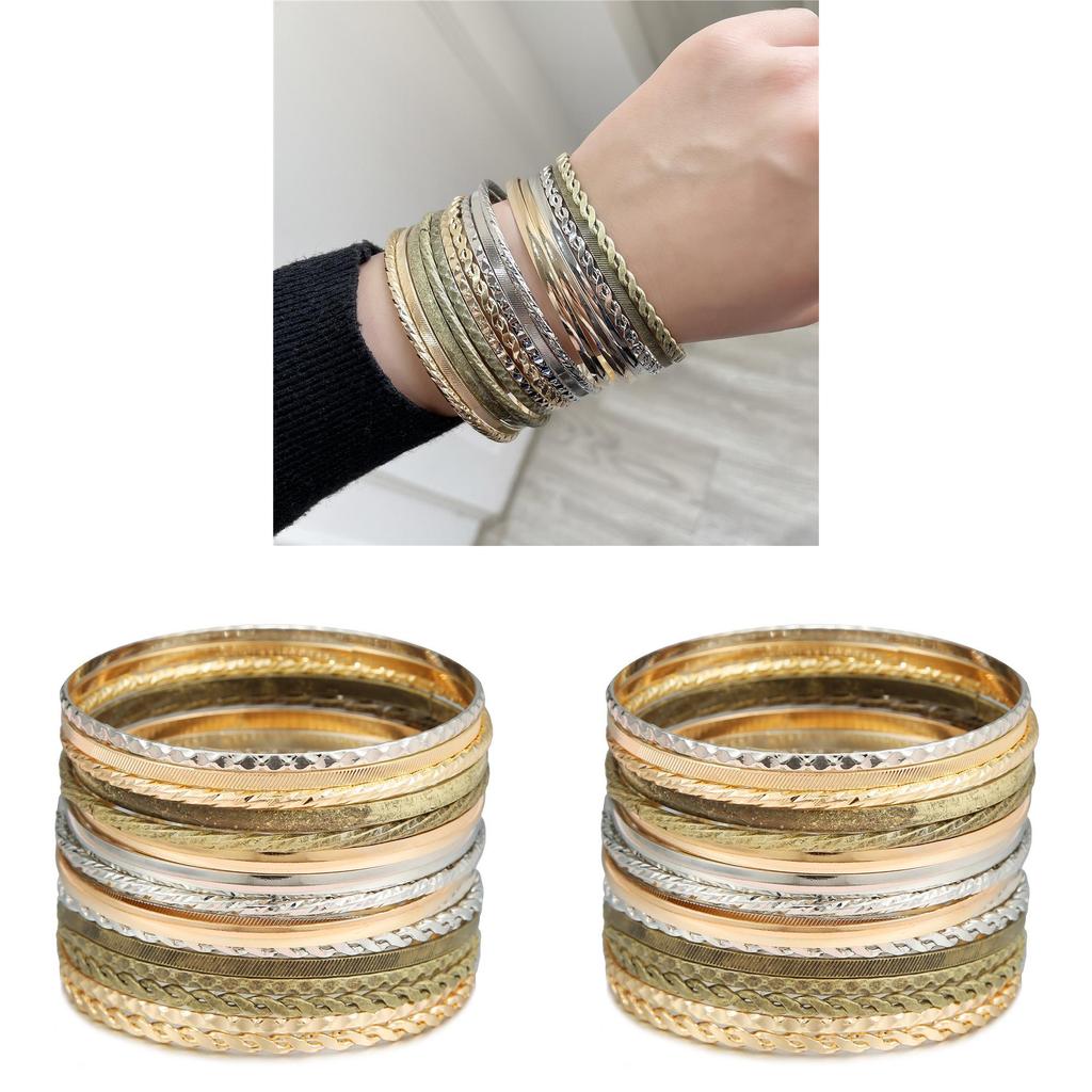 Stylish Iron Geometric Bracelets Pack With Durable Coating For Men And Women
