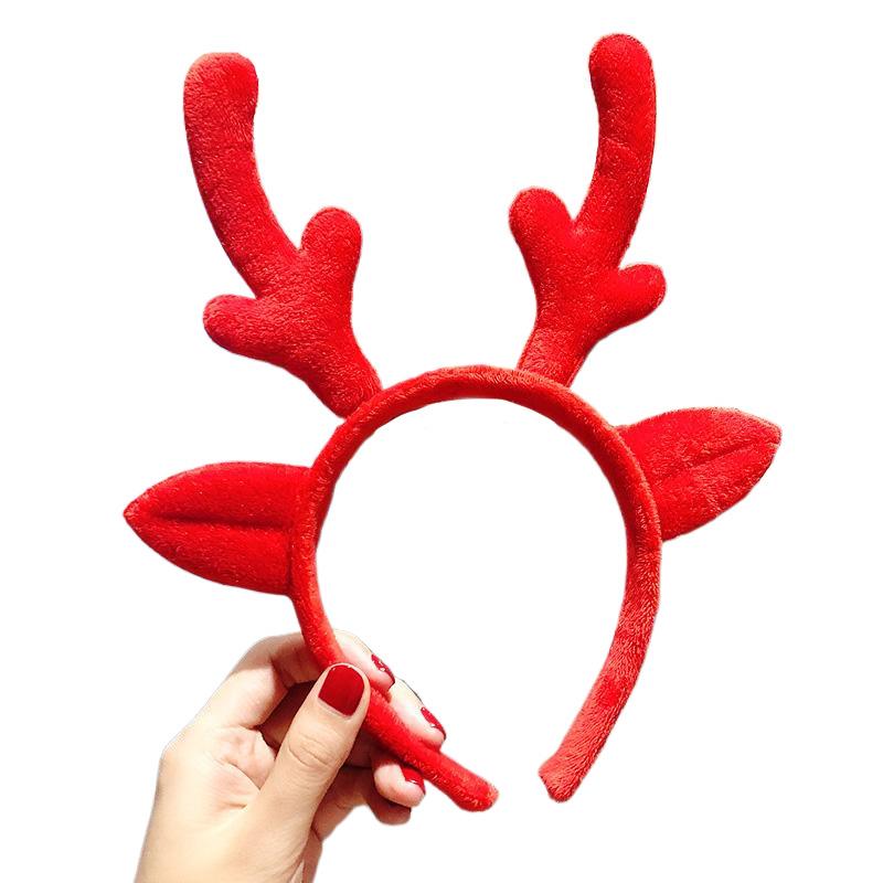 1PC Bow Headband 2025 New Christmas Hair Accessories Santa Claus Tree For Xmas Gifts Deer Horn Cute Hair Bands Party Supplies