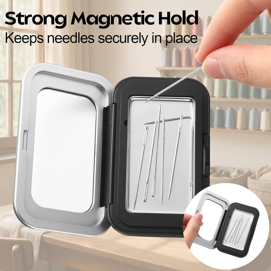 Portable Magnetic Sewing Needle Holder Case DIY Embroidery Buttons Pins Needles Keeper Crafts Sewing Pin Organizer Box with Lid