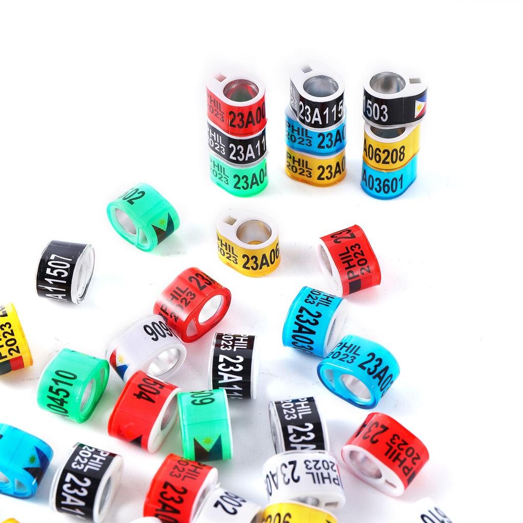 12Pcs PHIL 2025 Multicolor Pigeon Rings Racing Pigeon Outdoor Training Rings ID 8mm Pet Bird Parrot Foot Ring Bird Supplies