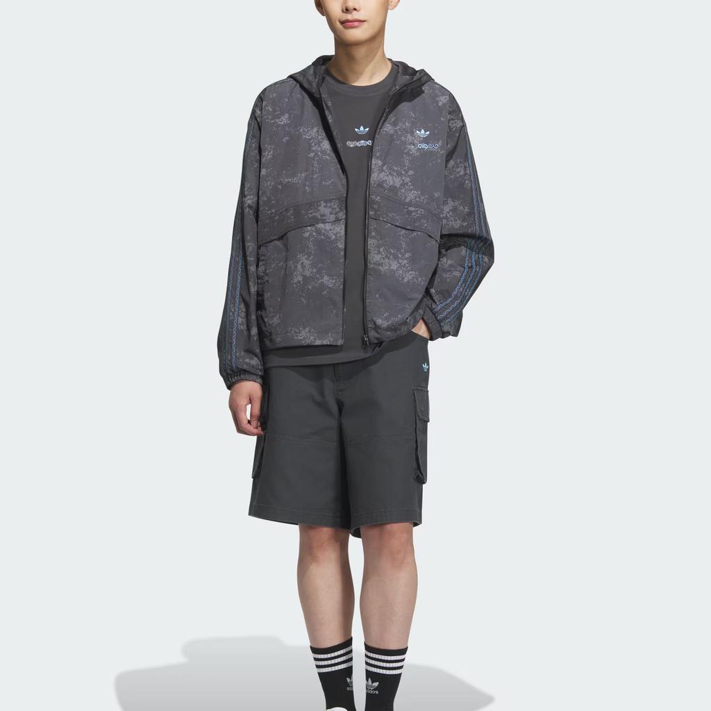 adidas Originals Windbreaker Tour Lockerer Schnitt Kapuzenjacke mit Reißverschluss Langarm Unisex Jacken KC1433