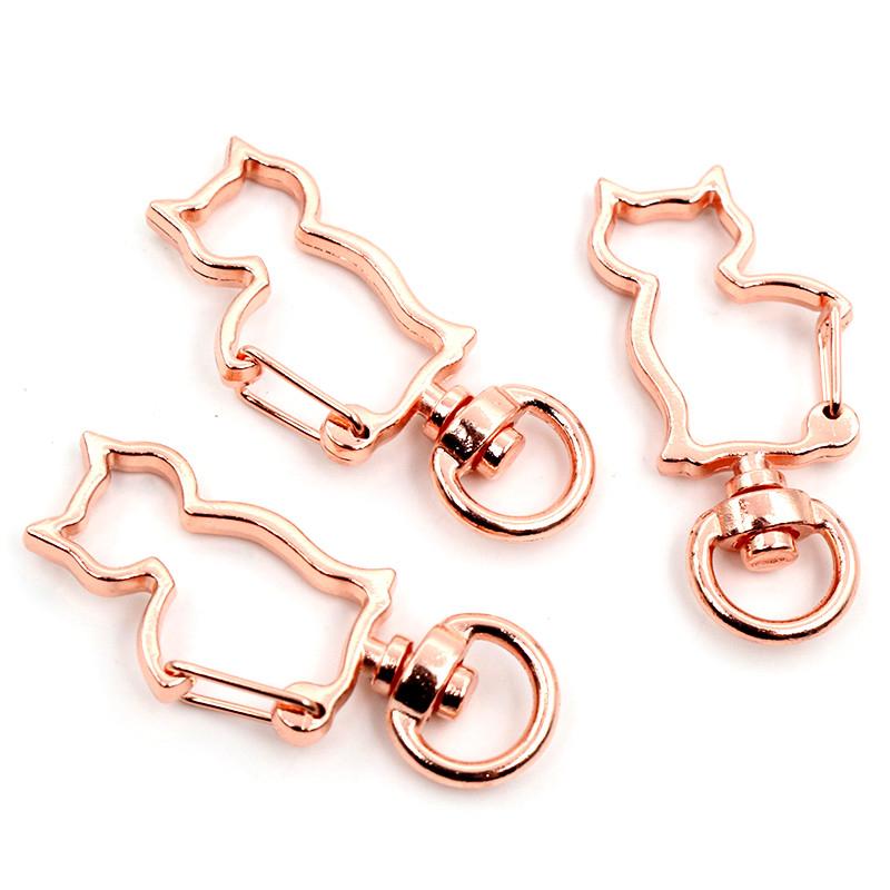 10pcs Cat Heart Snap Hook Trigger Clips Buckles For Keychain Lobster Lobster Clasp Hooks for Key Ring Clasp Jewelry Supplies