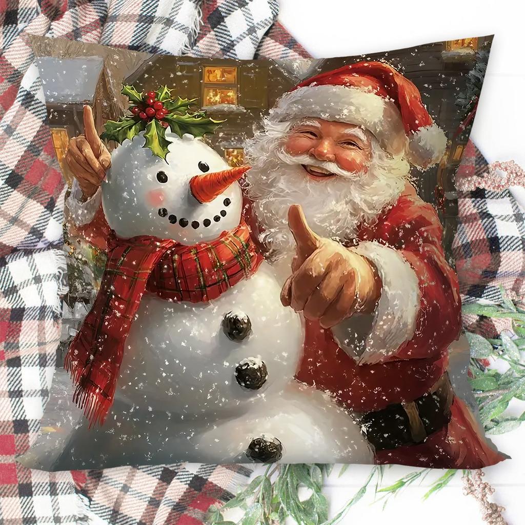 Christmas Santa Cushion Cover Decorative Pillow Cover Throw Pillow Case Home Decor Christmas Decor For Home Sofa Pillowcase