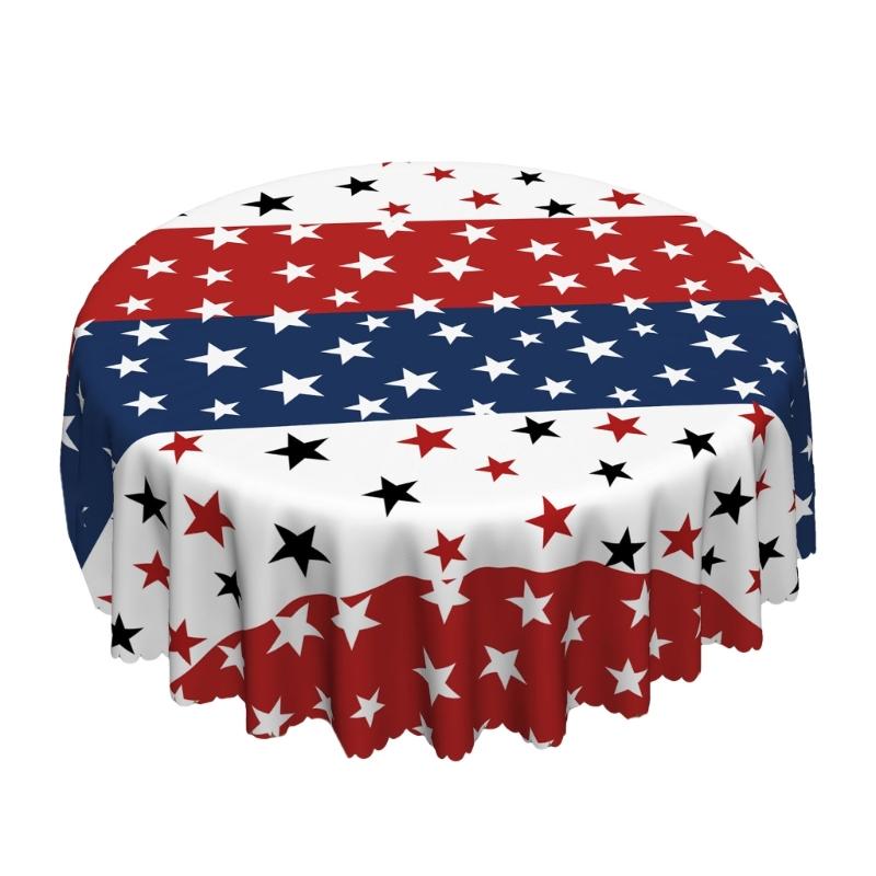 

Stars And Stripe Table Cover Waterproofs Easy to Clean Kitchen Dining Decoration Table Cloth For Holiday Parties