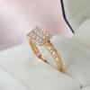 Kinel Full Paved Shiny Zircon Rings For Women 585 Rose Gold Wedding Rings
