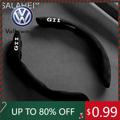 2026 Hot For VOLKSWAGEN VW Universal Suede Leather Car Steering Wheel Cover Auto Anti-slip Wheel Booster Cover For Golf GTI 4 5