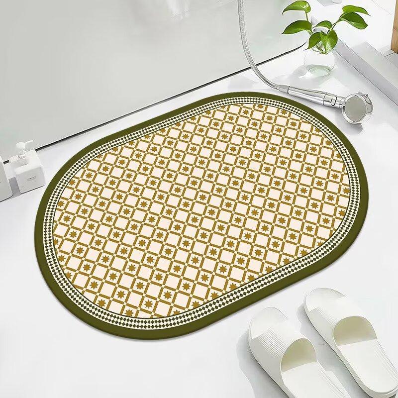 Floor mat, toilet mat, diatom mud, bathroom floor mat, water-absorbing non-slip carpet, bathroom door foot mat