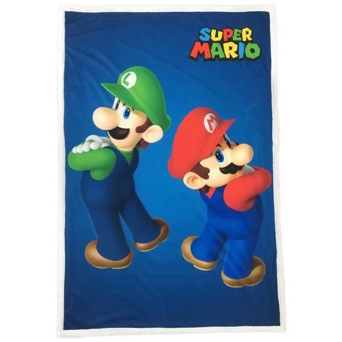 Couverture Sherpa - MARIO BROS - Mario & Luigi - 100 X 150 Cm