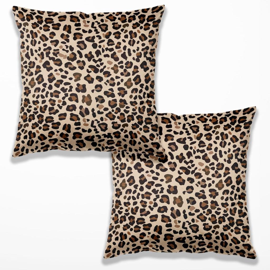 Preppy Star Lucky 8 Ball Cheetah Leopard Print Room Decor Pillow Cover 18x18 Set of 2,Leopard Gifts for Women,Cheetah Print Gifts,Coquette Pillow