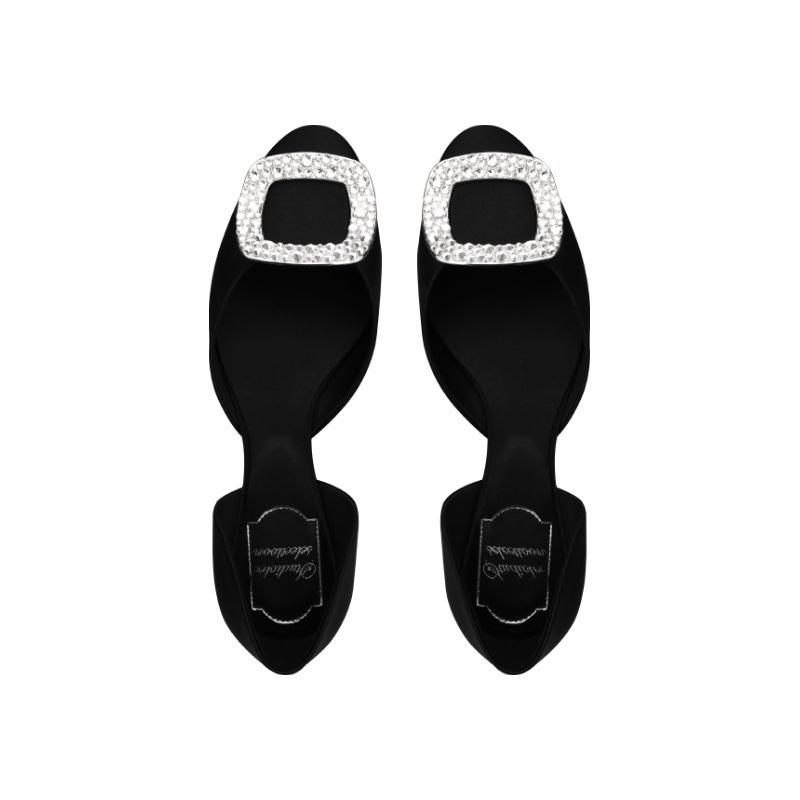 Мода Лето 2024 Новая Мода Женщины Шелк Круглый Носок Квадратный Бриллиант Яркие Мелкий — фото 6