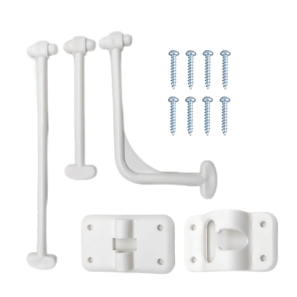 Entry Door Catches Exterior Door Hold Hook Keeper Entrance Latches with Screws RVs T-Style Door Holder Catches